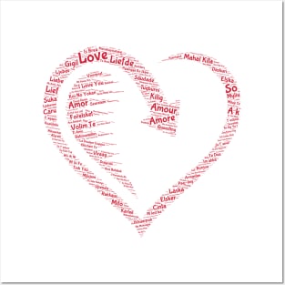 Je T'aime Modern Love Heart Fashion Tee Posters and Art